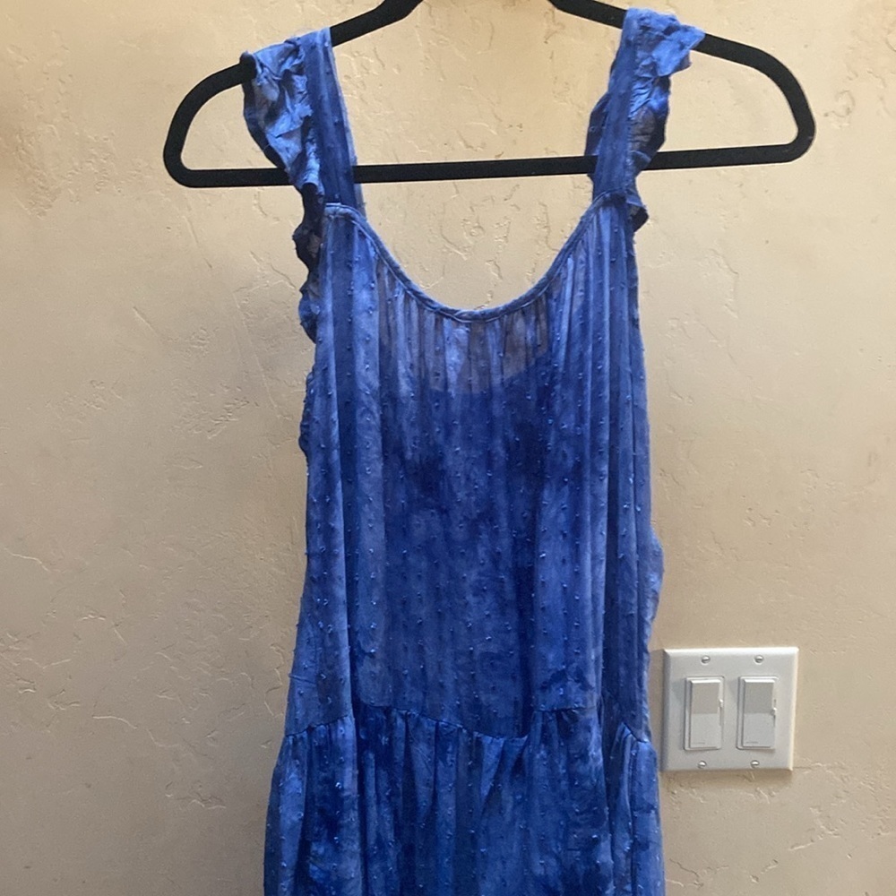 Sz S BB Dakota Steve Madden Blue Tie Dye Tiered Sundress w/Adj Straps BM108631 - Picture 3 of 8